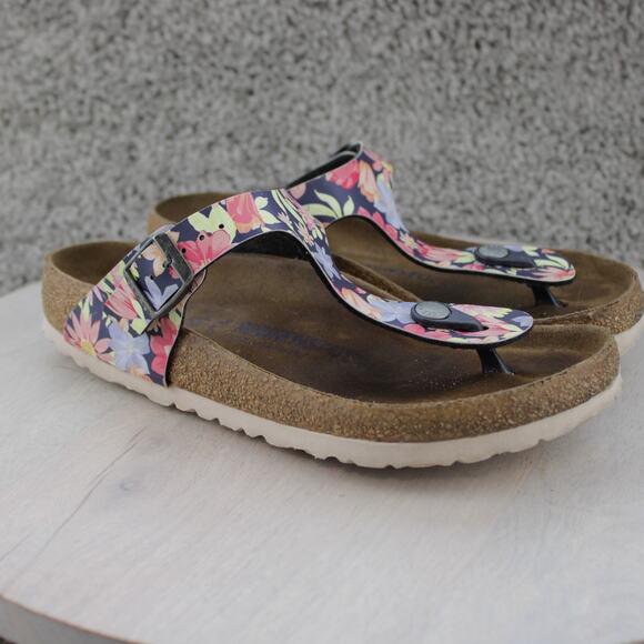 Birkenstock Shoes - Birkenstock Gizeh Womens 6-6.5 EU 37 Floral Birko-Flor Thong Sandals